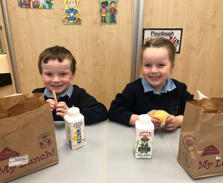 Pupils eating lunch